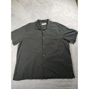 Tommy Bahama Mens XXXL Black 100% Silk Short Sleeve Camp Shirt